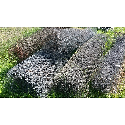Lot 26 - Assorted Galvanised Wire Fence Mesh - Lot of 5 Rolls