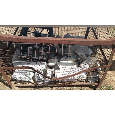 Lot 32 - Metal Cage Containing Assorted PVC Joiners, Angles & Pipes