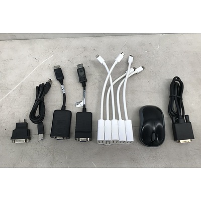 Large Group of Computer Cables and Accessories