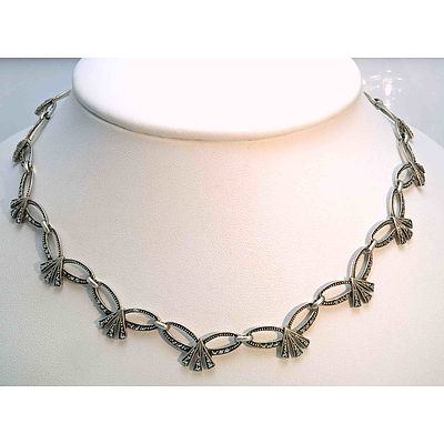 German Silver Marcasite Necklace