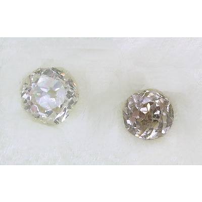 Two Old Mine-Cut Diamonds