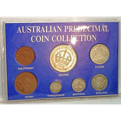 Cased Collection Of Australian Pre-Decimal George VI Coins