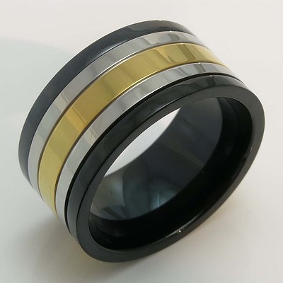 Black Ion Plated Stainless Steel Ring-Rotating Centres