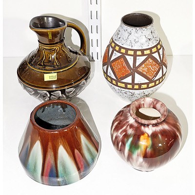 Four Retro Ceramics, Including West German, Belgium etc