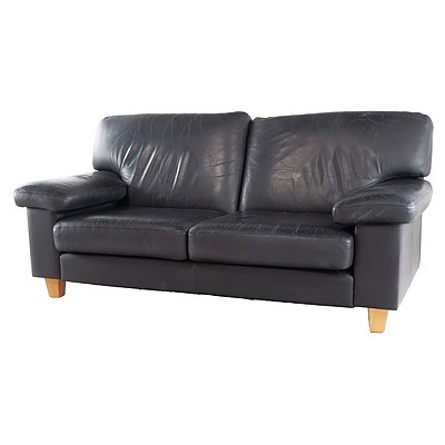 Arthur G Black Leather Upholstered Two Seater Lounge (8426)