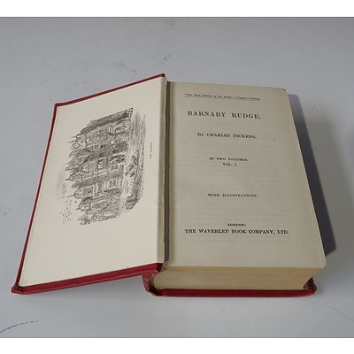 15 Volumes Works of Charles Dickens, Waverly Book Co, London, Including A Tale of two Cities, Pickwick Papers, Nicholas Nickleby and More
