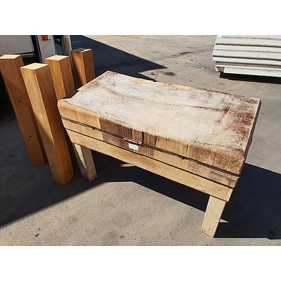 Butchers Chopping Block with 4x New Legs