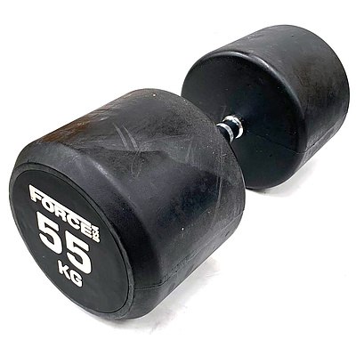 55kg Force USA Commercial Round Rubber Dumbbell - Brand New - RRP $302.5