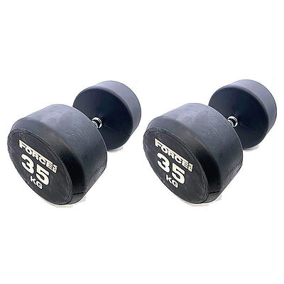 Pair of 35kg Force USA Commercial Round Rubber Dumbbell - Brand New - Total RRP $385