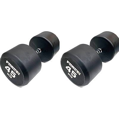 Pair of 45kg Force USA Commercial Round Rubber Dumbbell - Brand New - Total RRP $495