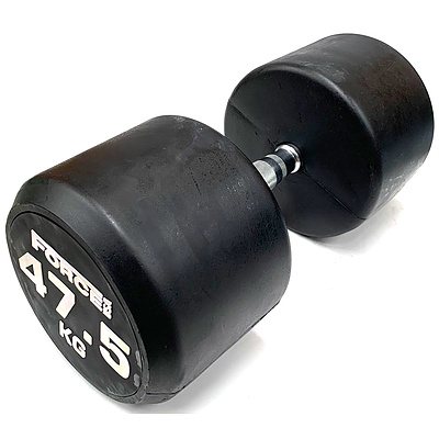 47.5KG Force USA Commercial Round Rubber Dumbbell - Brand New - Total RRP $522.5