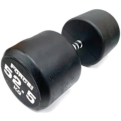 52.5KG Force USA Commercial Round Rubber Dumbbell - Brand New - Total RRP $522.5