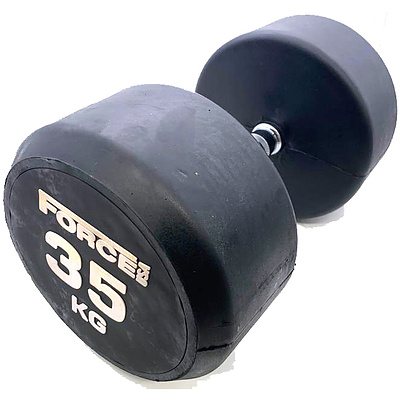 35kg Force USA Commercial Round Rubber Dumbbell - Brand New - RRP $192.5