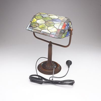 A Contemporary Tiffany Style Electric Desk Lamp