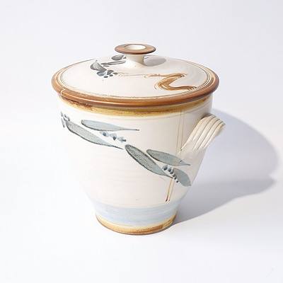 Ceramic Pot with Lid, Made in Australia M. L. Cooke