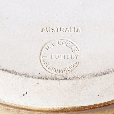 Ceramic Pot with Lid, Made in Australia M. L. Cooke