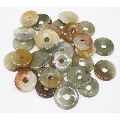 33 Agate Disks in Various Colors