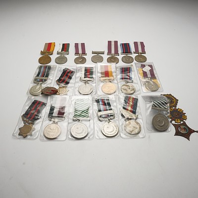 Approximately 30 Medals Mostly Middle Eastern, Including Arabian Resolution Day Jubilee Medal, 1990, Medal of Hijri, 1979 and More