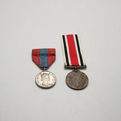 KG VI British Special Constabulary Medal  and QE II British Faithful Service Silver Medal  Presented to a Woman