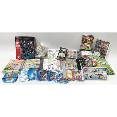 Large Group of Collector Cards, Including Pokemon,Tazos, Yu-Gi-Oh, Rugby, NFL, Digimon and More