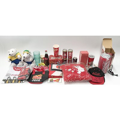 Coca Cola Rotating Lamp, Telephone Cup, Sealed Cans, Pillows, Caps, T-Shirt and More