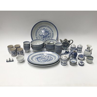 Group of Modern Chinese Blue and White Ceramics