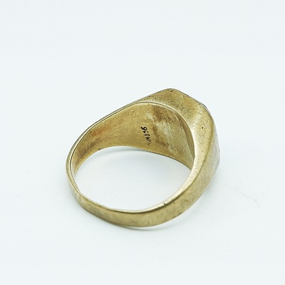 Gents 9ct Yellow Gold Signet Ring, 6g