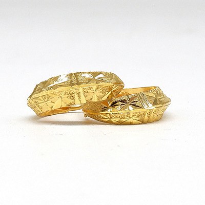 Pair of 22ct Yellow Gold Hoop Earrings