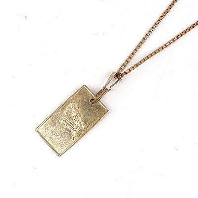 9ct Yellow Gold Fox Chain with 9ct Gold Pendant, 4.9g 