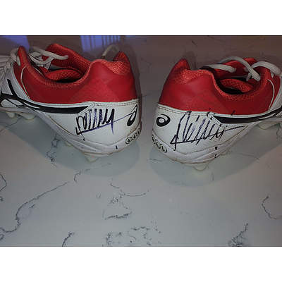 Football Boots - Signed by Victor Radley of the Sydney Roosters
