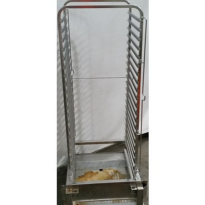 Mobile Commercial Stainless Steel Gastronomy Tray Trolley