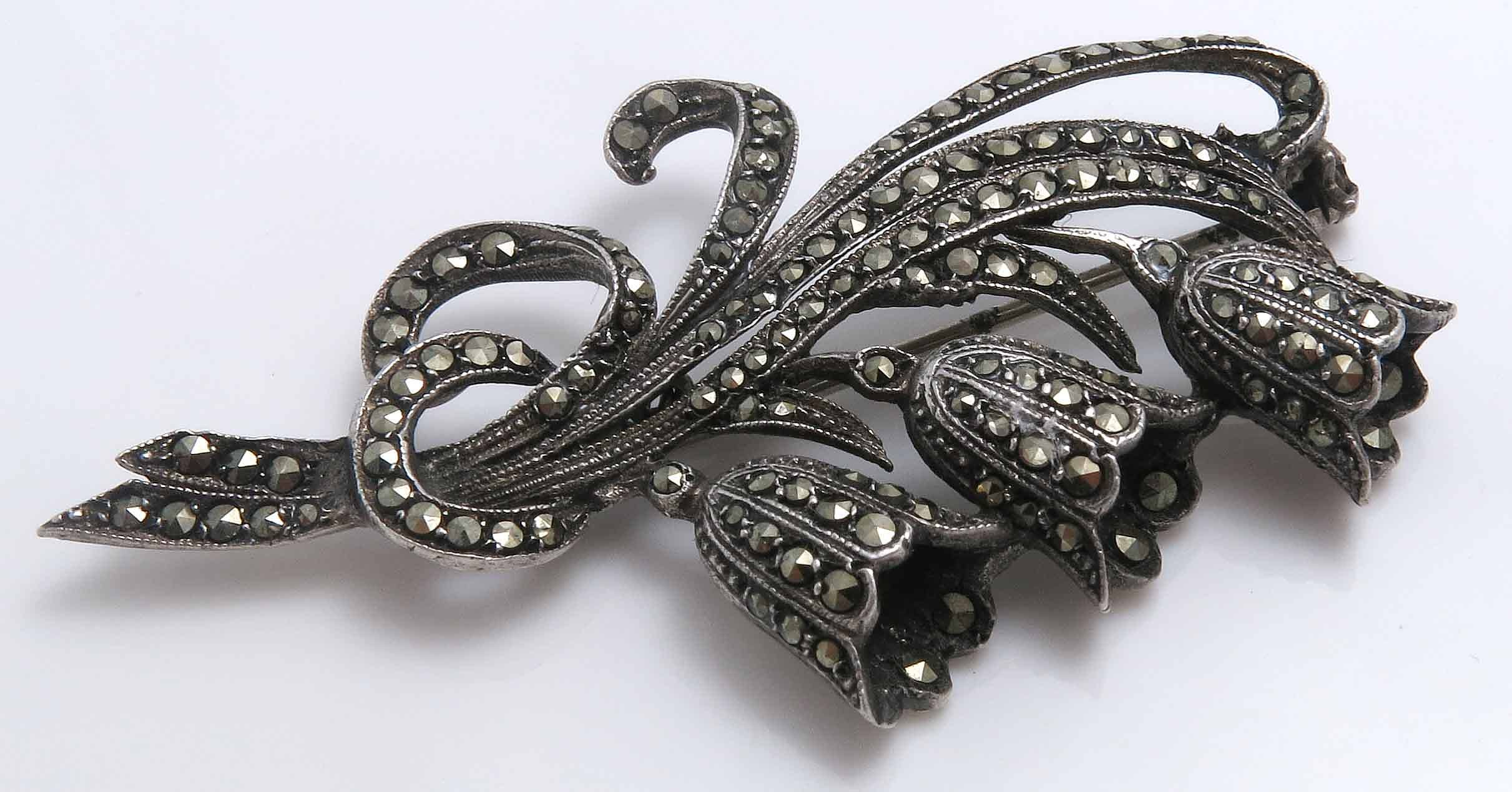 Vintage Silver Marcasite Brooch Lot 1108693 ALLBIDS