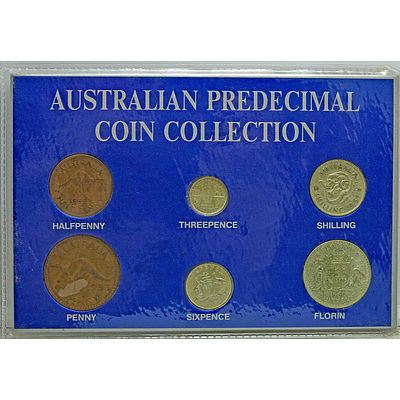 Cased Set Of Australian Pre-Decimal Coins