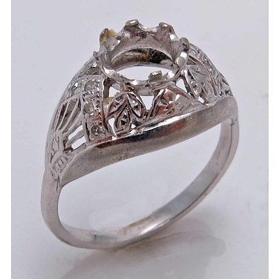 Platinum Diamond-Set Ring Setting