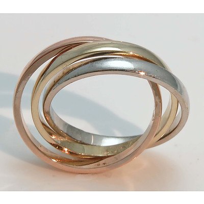 9ct Tri-Colour Gold ""Russian"" Wedding Ring