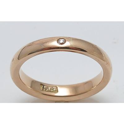 Antique 15ct Rose Gold Diamond--Set Ring