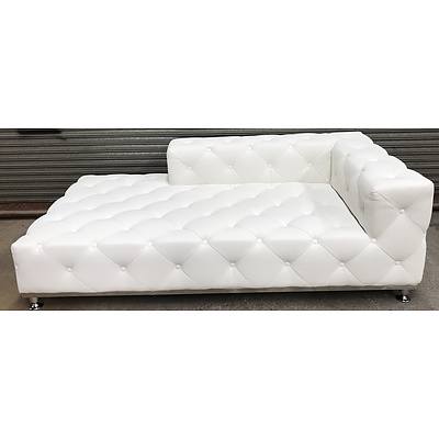 White Faux Leather Lounge Suite