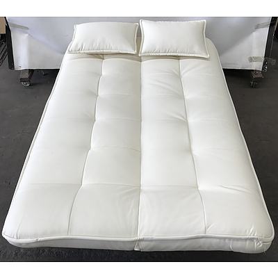 White Faux Leather Sofa Bed