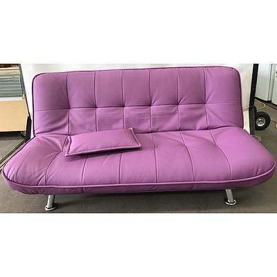 Purple Faux Leather Sofa Bed