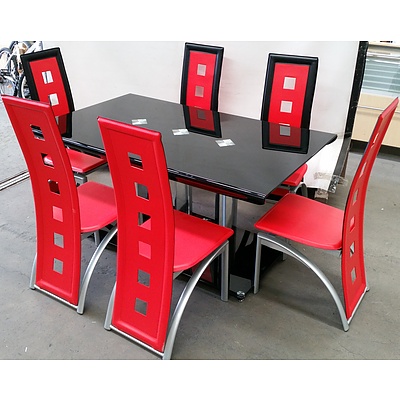Contemporary Seven Piece Dining Setting - New