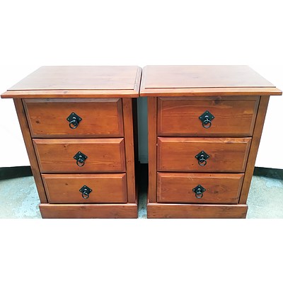 RC Roberts Fine Furniture Swedish Spruce Bedside Tables - Lot of Two