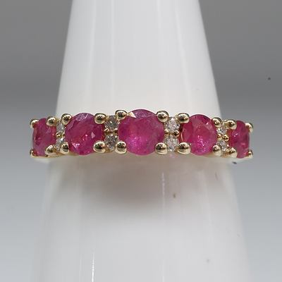 14ct Yellow Gold Ruby and Diamond Ring 