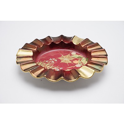 Carlton Ware Rouge Royale Lustre Ashtray with Spiders Web and Butterfly