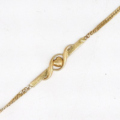 22ct Yellow Gold Fine Bracelet with Centre Bar, 3.1g