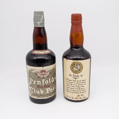 One Bottle of 1945 Penfolds Five Star Club Port and One Bottle of Old Dolcetto 1939 Tawny Port