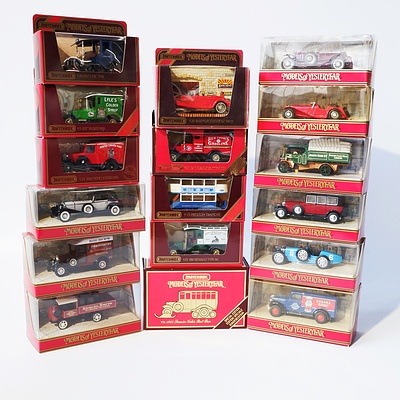 Seventeen Matchbox Models of Yesteryear Including Y-3 1912 Ford Model T Tanker,-28 1907 Unic Taxi, Y25 1910 Renault Type AG and More