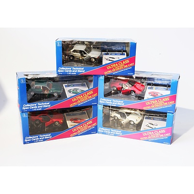 Five1:43 Scale Matchbox Ultra Class Model Cars Including Jaguar XJ6, BMW 750il, Ferrari  TestaRosa and more