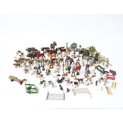 Over 100 Vintage lead Figures and Animals Including Horses, Cows, Sheep and More