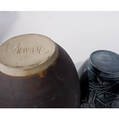 Group of Ceramic Items One Brass Vase Including Lietzen Austrian Vase, H.K.Tunstall Amphora Vase and More