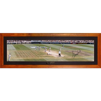 Signed Stuart MacGill Memorabilia Commemorating the Final Wicket of The Ashes Series 1999, Framed Hand Autographed Photographic Print